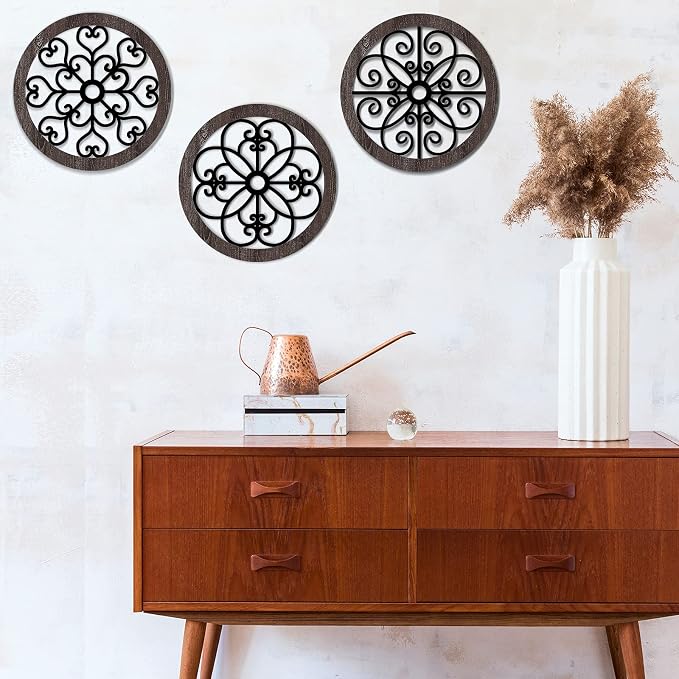Blulu 3 Pieces Thicken Rustic Wall Decor Farmhouse Wall Art Decor Wood Hanging Decoration for Living Room Bedroom Home Indoor Outdoor Office(Classic Style) - Image 6