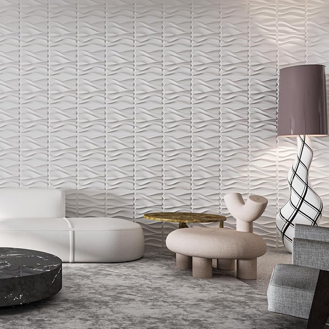 Art3d 20 Pack Decorative 3D Wall Panels, 19 Sq.Feet PVC Interior Wall Décor, 11.8"x11.8", White - Image 6