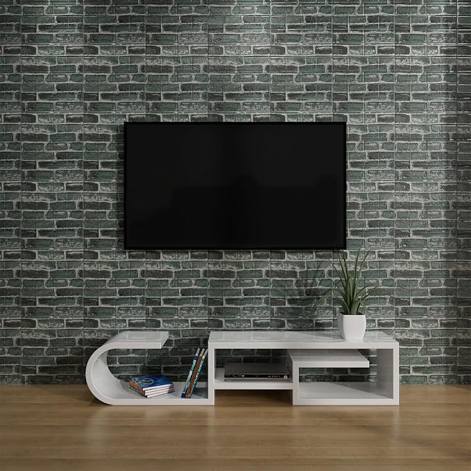Faux Brick Wall Panels, 40 PCS, Green | 3D Wall Panels Peel and Stick, XPE Foam 3D Wallpaper, Self-Adhesive Faux Stone Wall Panels for Bedroom, Stairs, Kitchen - Image 4