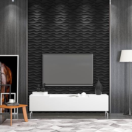 Art3dwallpanels 33 Pack 3D Wall Panels, Black PVC | 3D PVC Wall Tiles for Interior Wall Decor, Waterproof, Modern, Easy DIY for Residential and Commercial - Image 6