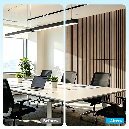 Art3d 47 x 23.6 Inch Acoustic Wood Slat Wall Panel, 4-Pack, Deep Walnut | Lightweight, Noise Reduction, Crack Resistant, Sustainable, Easy Installation, for Office, Living Room, Bedroom Wall Decor - Image 9