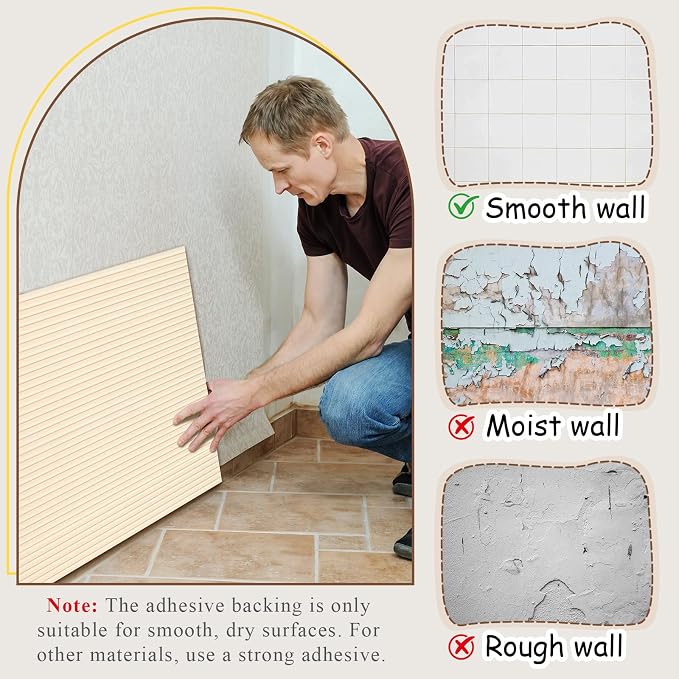 7.9 x 78.7 Inch Wall Padding for Kids, Beige, 1 Roll | Anti Collision Wall Padding Padded Wall Panels 3D DIY Headboard for Autism Playroom Nursery Bedroom Living Room Corner Guards - Image 5