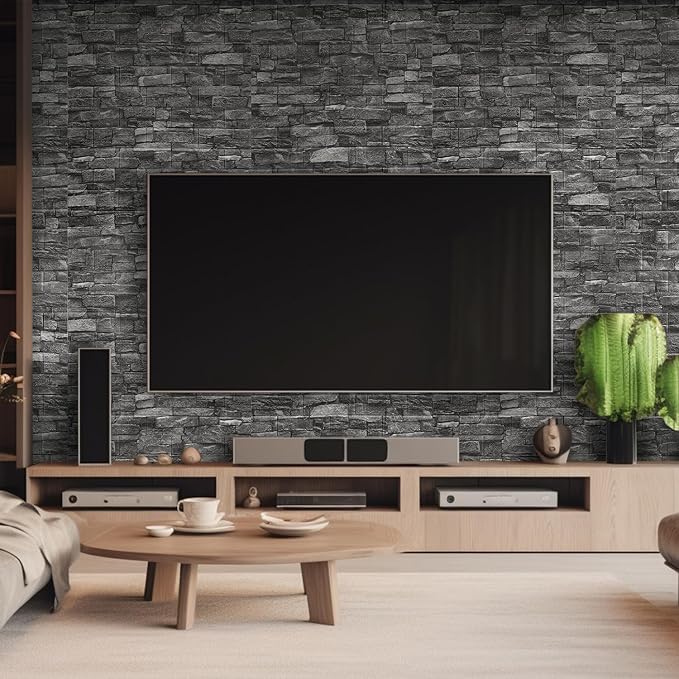 Yutianli 20PSC 3D Wall Panels Peel and Stick Faux Brick Wall Panels Self-Adhesive 3D Brick Wallpaper Foam Stone Wall Panel - Image 2