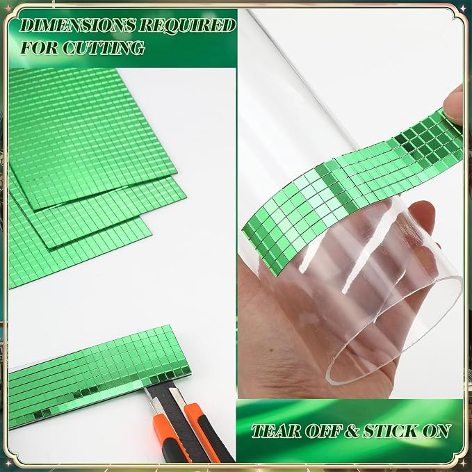 21600 Pieces Green Disco Mirror Tile Self-Adhesive Mirrors Mosaic Tile - Image 5