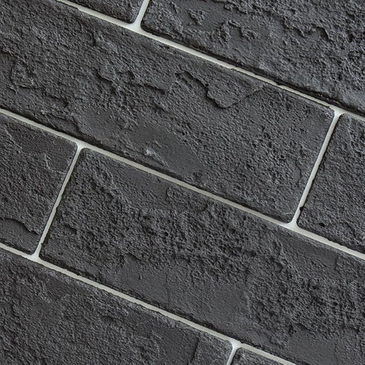 100 Pieces Old Town Black Faux Brick Wall Tiles, Clay Manufactured Thin Brick Veneers for Bedroom, Bathroom, Kitchen, Fireplace and Fence by TORURAL
