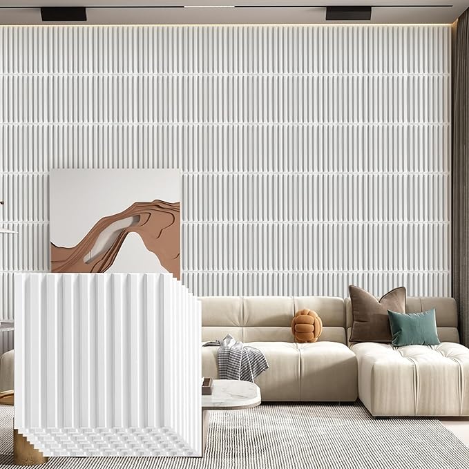 Heikki 30 Pack 3D Wall Panel for Interior Wall Décor, PVC Flower Textured Wall Panels for Living Room Bedroom Hotel Office, 11.8"x11.8", Double-sided Tape (White-XHT) by YourBestChoices