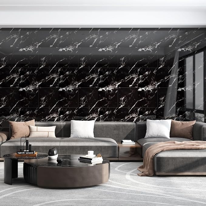 Haimin 3D Wall Panels Peel and Stick Marble Look Tile Backsplash, 20 Pack | Waterproof & lightweight, each 23.6x11.8in, total 38.7 sq ft. Kitchen/bath backsplash, wall decor. Marble-look faux tile - Image 8