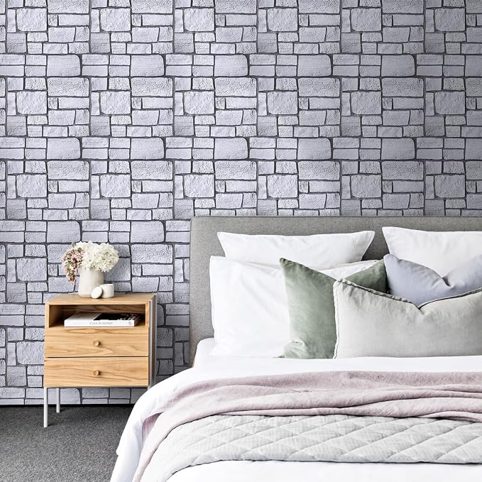 COMSTICKC 3D Faux Stone Wall Panels Peel and Stick, 10 Pcs 11.8" x 11.8" | Not Real Stone Wallpaper, Fake Stone Decorative Tiles Wall Covering for Quick DIY Wall Upgrades, Cover 9.7 sq ft - Image 6
