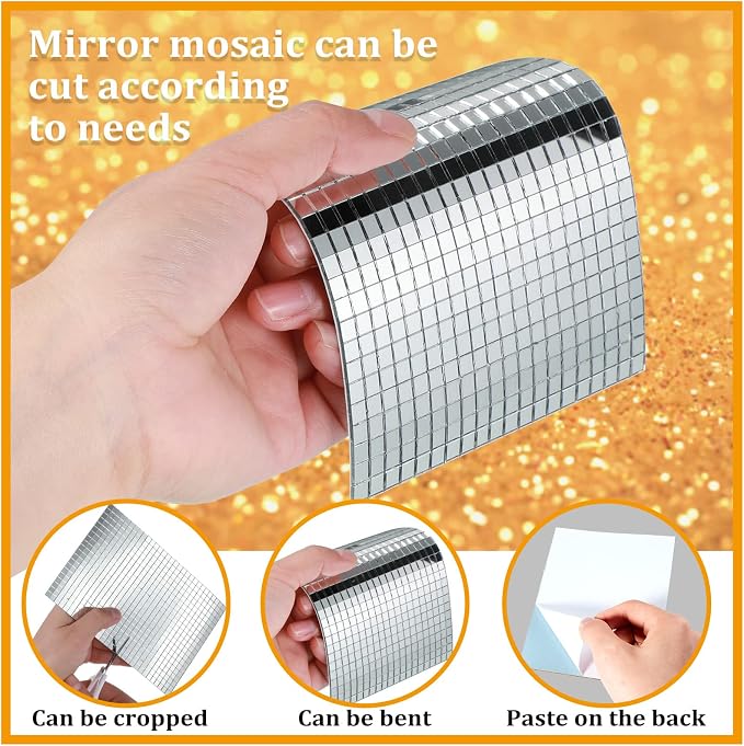 14400 Pieces Silver Disco Mirror Tile Self-Adhesive Mirrors Mosaic Tile - Image 3