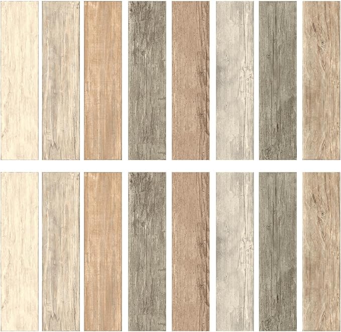 RoomMates RMK3695GM Distressed Barn Wood Plank Peel and Stick Giant Wall Decals, 17.25 X 36.5 by RoomMates