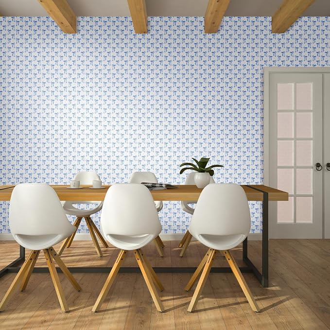 Drydiet Blue Bow Wallpaper Peel and Stick Contact Paper 15.8 x 118.1 | Self Adhesive, Blue Bow Coquette Design, Easy Apply Remove, Wall Sticker for Home Locker Dorm Classroom Living Room Decor - Image 5