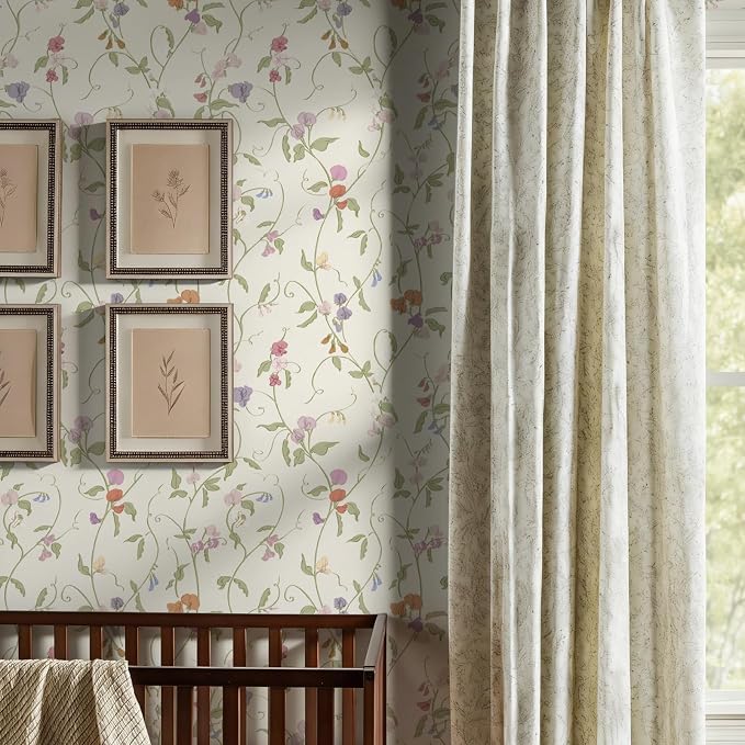 17.3" x 393.7" Vintage Wallpaper Peel and Stick Beige Floral Wallpaper Leaf Contact Paper Vinyl Waterproof Self Adhesive Boho Botanical Wall Paper for Bedroom Shlef Cabinet Decor - Image 4