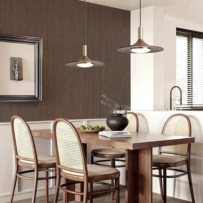 Brown Grasscloth Peel and Stick Wallpaper Vintage Texture Removable Waterproof Wallpaper for Room Walls, Cabinets, Furniture, Drawers, Desk A Set of 15.7"x300" - Image 5