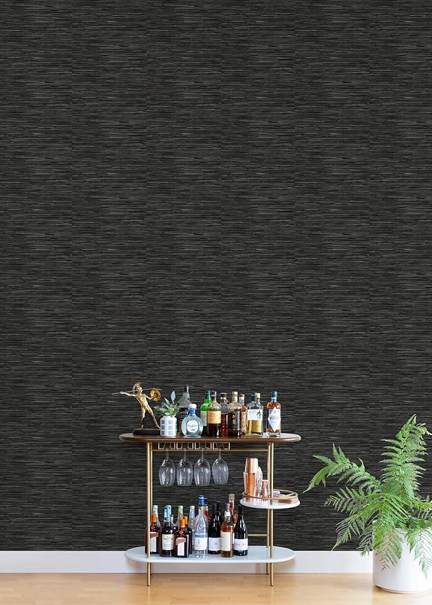 NuWallpaper Black Grassweave Peel and Stick Wallpaper, Textured Removable Wallpaper, Renter-Friendly, 20.5 in x 18 ft - Image 3