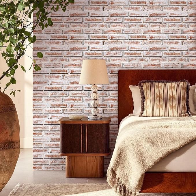 COMSTICKC 3D Faux Brick Wall Panels Peel and Stick, 10 Pcs 15.7" x 11.8" | Not Real Brick, Ultra-Light Thin PVC 3D Fake Brick Decorative Wall Covering for DIY Interior Decor, Cover 12.9 sq ft - Image 6