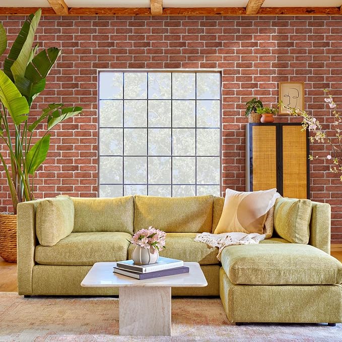 COMSTICKC 3D Faux Brick Wall Panels Peel and Stick, 10 Pcs 11.8" x 11.8" | Red, Not Real Brick, Small Size, Ultra-Light Thin PVC Sticker, Fake Brick Decorative Tiles for DIY Decor, Cover 9.7 sq ft - Image 6