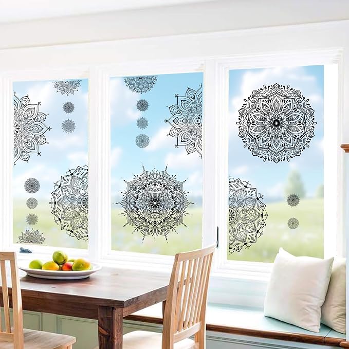 Kazova Large Mandala Wall Sticker Black Peel and Stick Art Murals Boho Mandala Decals for Bedroom Living Room Farmhouse Yoga Home Decoration - Image 6