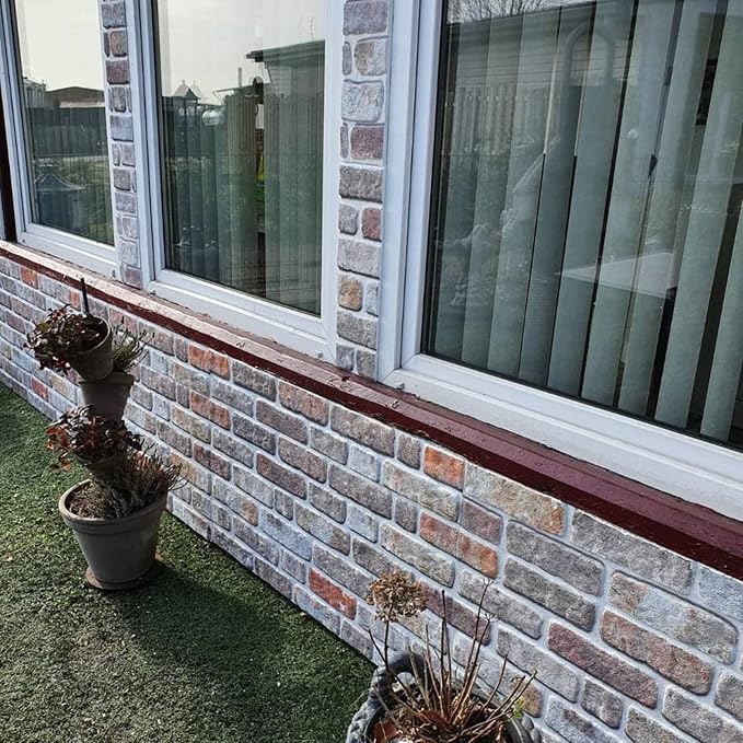 Dundee Deco 3D Wall Panels Faux Brick - Cladding Brown Beige Stone Look Wall Paneling, Styrofoam, Sample, Size 10 x 10 in. - Image 5