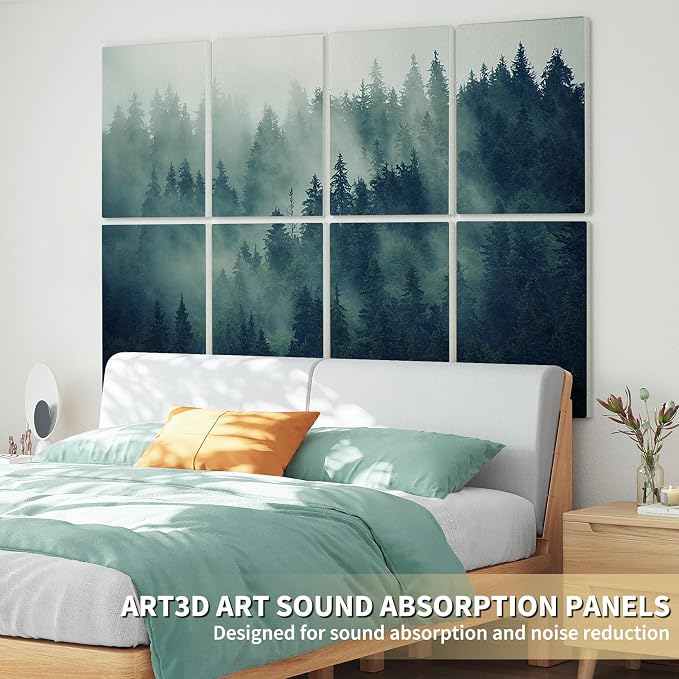 Art3d Acoustic Wall Panels, 48 x 32 in Set, 8-Pack Decorative Wall Art | UV-printed polyester, helps reduce echo, sound absorbing decor for living room, bedroom, office, studio and gaming room - Image 8
