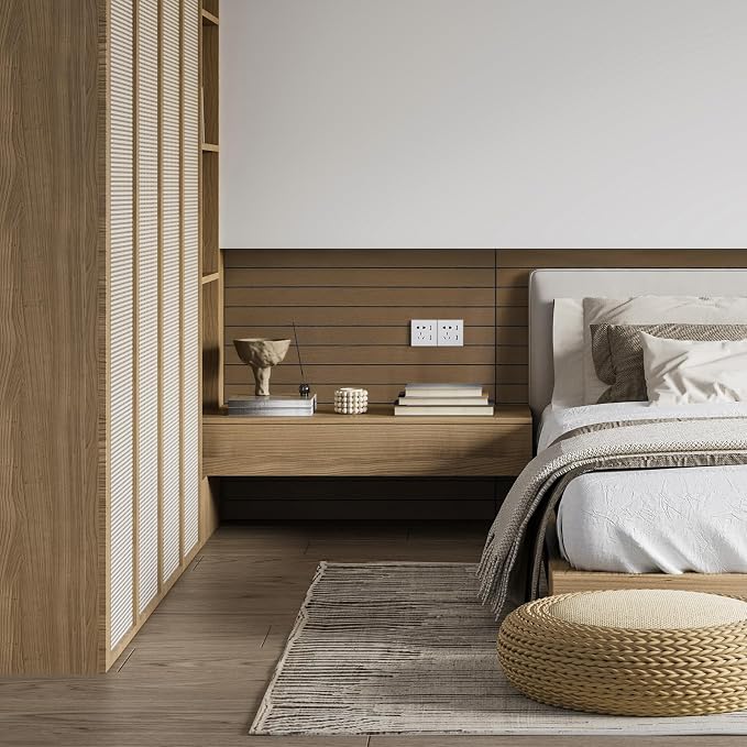 WADILE Peel and Stick Wood Slat Wall Panels 12x24in PVC 10 Pack | Decorative wall panels, self adhesive, living room, bedroom, accent wall, not real wood - Image 9
