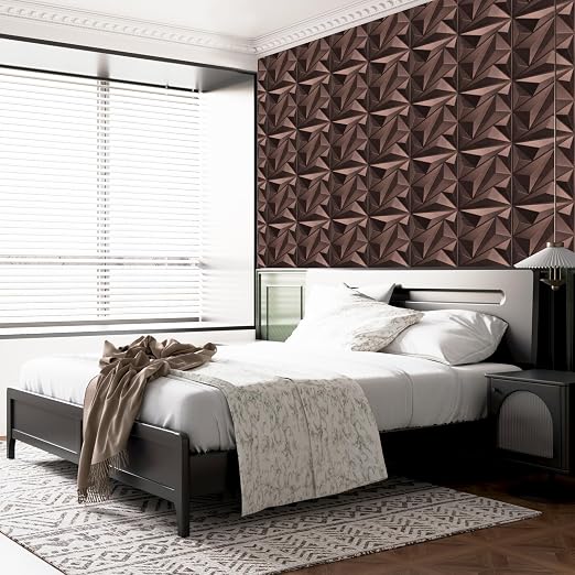 Art3dwallpanels Antique Copper 33 Pack 3D Wall Panels for Interior Decor, PVC Textured Wall Panels 12''x12'' Cover 32.Sq.Ft.Antique Copper | PVC Accent Wall Panels for Interior Wall Decor, Living Room Lobby Bedroom Hotel Office - Image 4