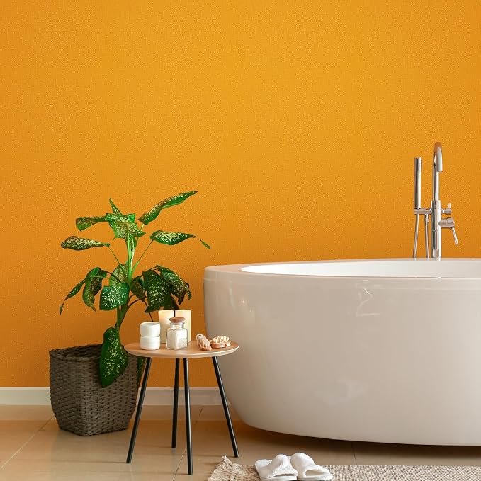 WADILE Grasscloth Peel and Stick Wallpaper 15.7in x 787.4in, Textured Contact Paper for Cabinets, Faux Linen Wall Paper Pull and Stick, Fabric Vinyl Wallpaper Self Adhesive Orange | Textured contact paper, Faux linen, Vinyl material, Cabinets, Self adh... - Image 6