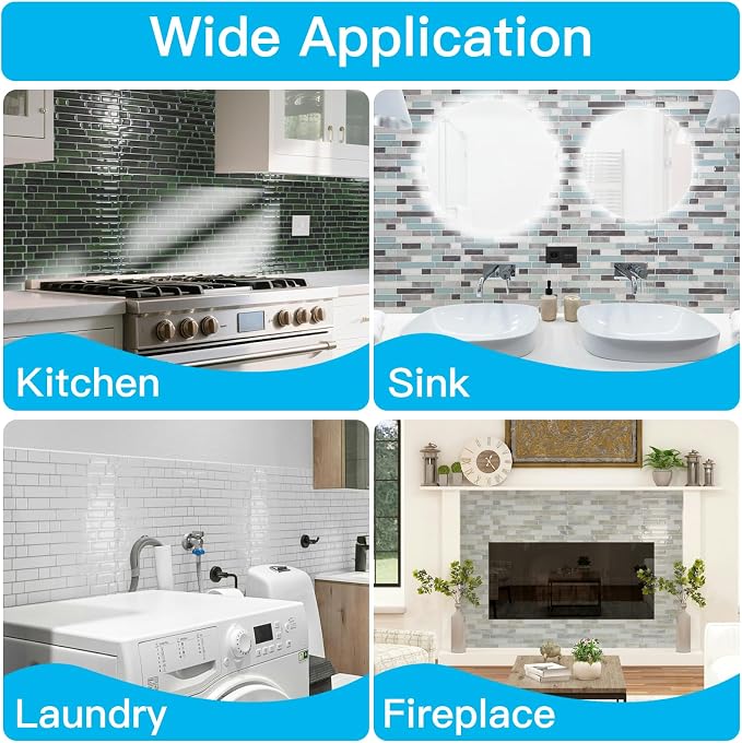 Art3d Linear Design Tile Peel and Stick Backsplash, 10-Sheet, Sandstone | 12 x 12 Inch, Enhanced Thickness, Warp Resistant, Strong Adhesion, Sturdy, for Kitchen, Bedroom, Ideal for Home Improvement - Image 9