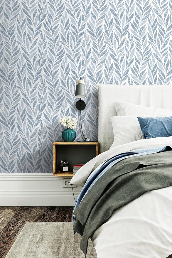 Safiyya 787"x17.3" Blue Peel and Stick Wallpaper Boho Contact Paper Modern Stick on Wallpaper for Bathroom Adhesive Kitchen Wall Paper Vinyl Rolls - Image 4