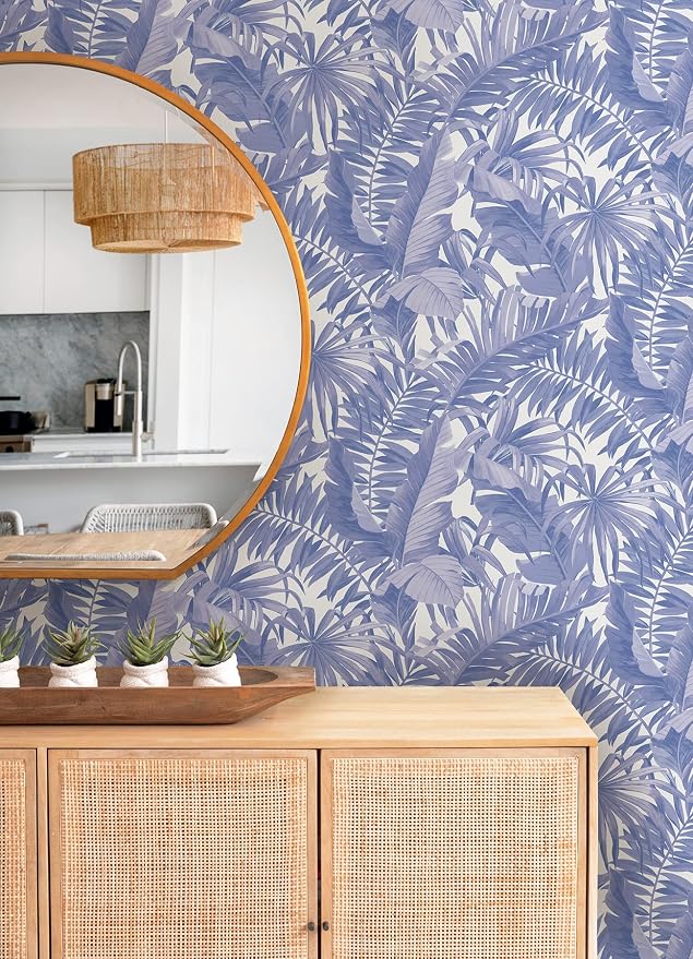 NuWallpaper NUS4623 Maui Peel & Stick Wallpaper, Periwinkle - Image 3