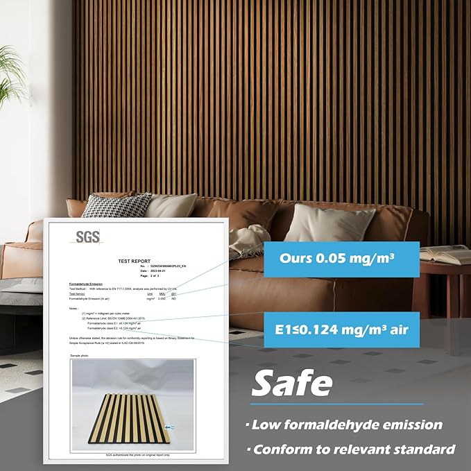 Art3d 108 x 12 Inch 3D Fluted Soundproof Wood Slat Wall Panel, 2-Pack, Teak | Reduce Noise, Durable, Sustainable, Moisture Resistant, Easy Mounting, Low Maintenance, Long Lasting, Home Decor, Office Use - Image 5