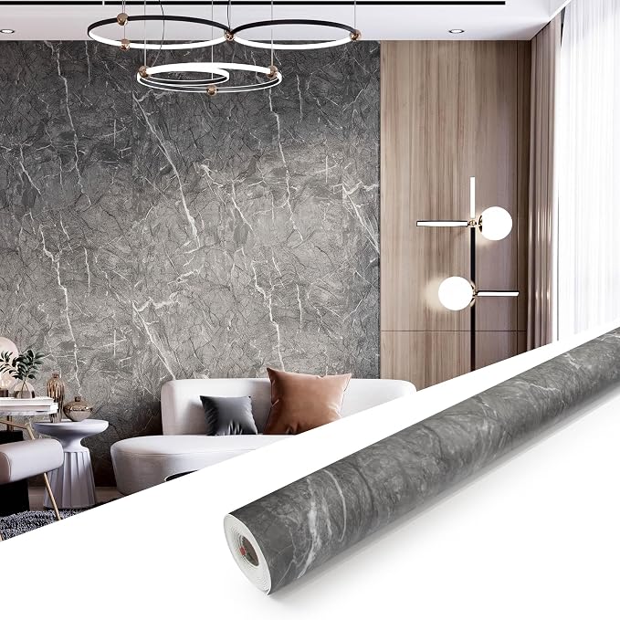 Marble Peel and Stick Waterproof Wall Paneling, 118" x 47" Bardiglio Grey Matte Finish Self-Adhesive Backsplash Tile Vinyl Wall Panel for Kitchen Bathroom Wall Decor, Covers 38.75 Sq. Ft. by premiumqualitypeelandsticktile