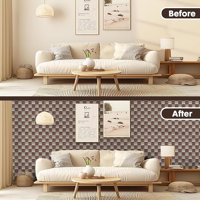 Acoustic Wood Slat Panels,23.6"x23.6",3D Concave Convex,4 Pcs | Fluted Wood Panel Sound Absorbing Panel for Bedroom, Office, Interior Decor, (15.5ft²), Black Walnut Wood+Silver Oak - Image 6