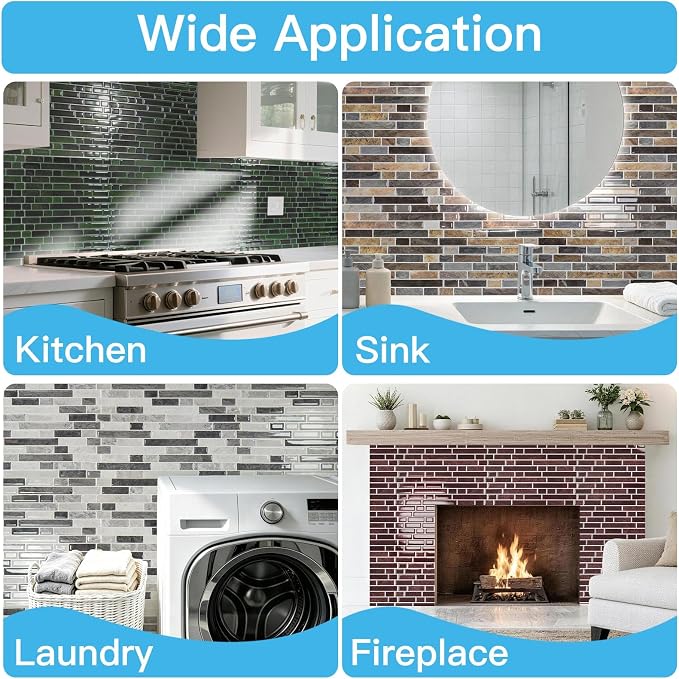Art3d 10-Sheet Heavy-Duty Peel and Stick Backsplash, Waterproof Wall Tiles Stick on Kitchen Backsplash Living Space, Dark Burgundy - Image 9