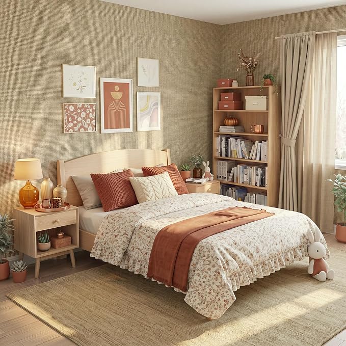 Drydiet Brown Linen Wallpaper Peel and Stick Contact Paper 15.8 ×118.1 in | Brown Wallpaper, Self Adhesive Removable, Wall Sticker Paper for Home Locker Dorm Classroom Bedroom Living Room Decor - Image 5