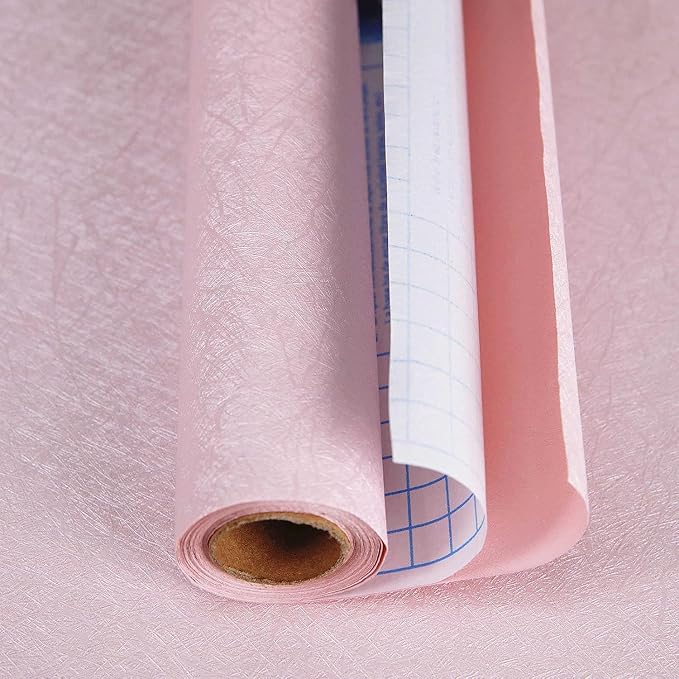 Pink Wallpaper Embossed Silk Self Adhesive Peel and Stick Contact Paper | 15.7" X 787.4" Removable Waterproof Bathroom Home Decorative Vinyl Wrap Film Cabinet Furniture Countertop Shelf Paper - Image 2