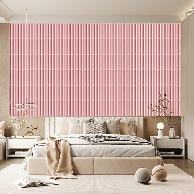 Heikki 30 Pack 3D Wall Panel for Interior Wall Décor, PVC Flower Textured Wall Panels for Living Room Bedroom Hotel Office, 11.8"x11.8", Double-Sided Tape (Pink-XHT) - Image 6