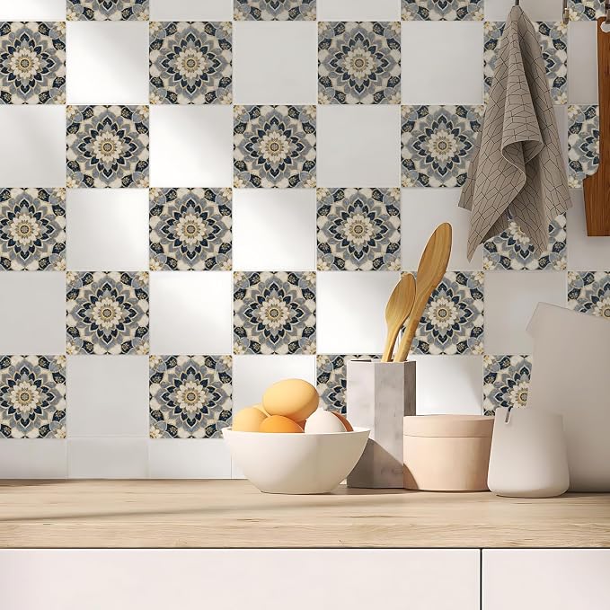 Wall Tiles Peel and Stick Waterproof - 24 Pcs (6x6 Inch) Wall Stickers Backsplash Decals for Kitchen, Bathroom, Removable Self-Adhesive Vinyl Art (Multi-color16-24, 6x6 Inch) - Image 8