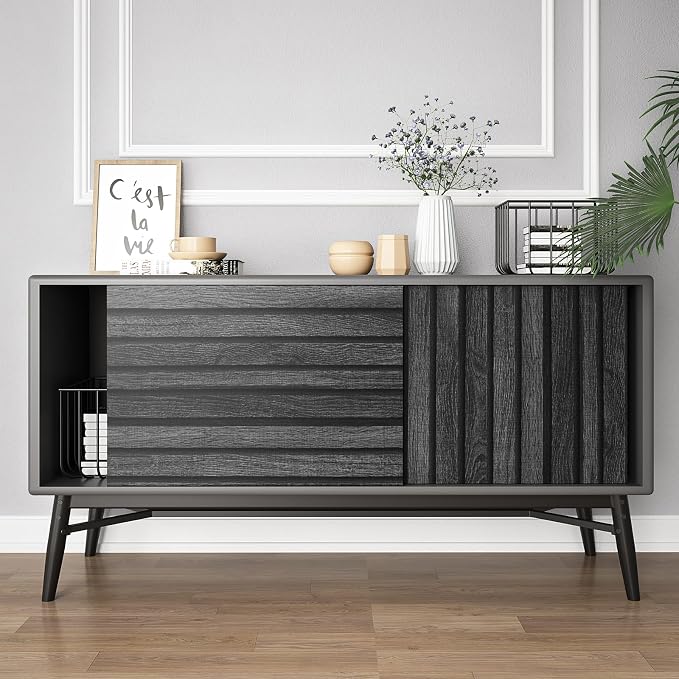 VEELIKE Charcoal Black Wood Slat Peel and Stick Wallpaper 24''x118'' Modern Wood Panel Look Contact Paper Waterproof Self Adhesive Slat Vinyl Wall Covering for Living Room Bedroom Office Accent Walls - Image 8