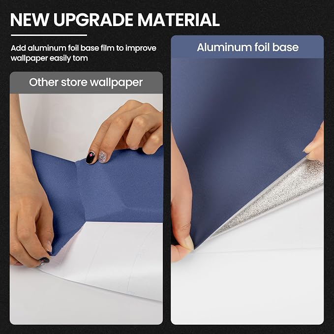 Blue Peel and Stick Wallpaper Blue Contact Paper for Cabinets and Drawers | 15.7" x 590.5" Self Adhesive Removable Vinyl Film WallPaper for Bedroom Decorative Table and Wall Reform - Image 6