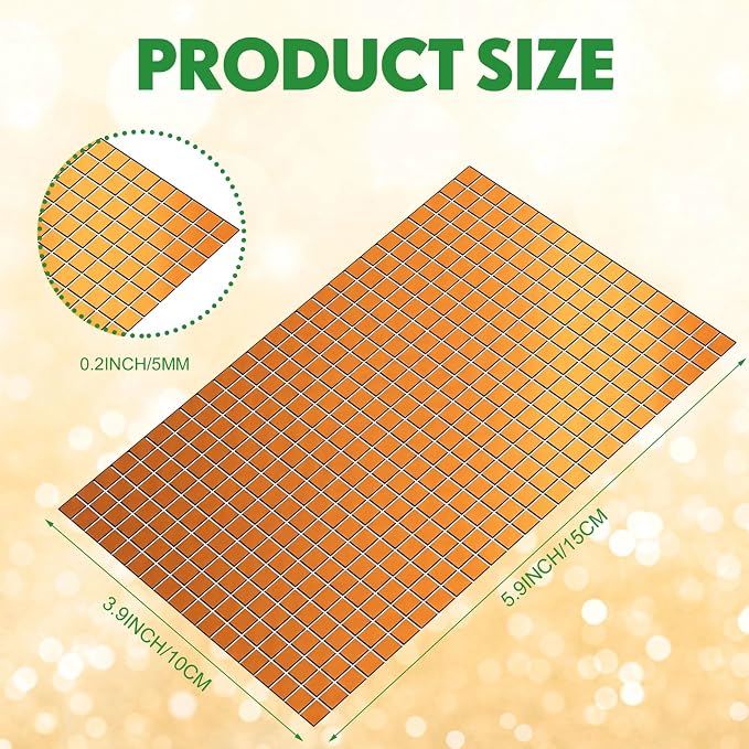 7200 Pieces Orange Disco Mirror Tile Self-Adhesive Mirrors Mosaic Tile - Image 2