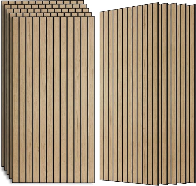 Acoustic Panels,10 Pack Soundproof Wall Panels,47.2”x23.6”,Teak | Simulated Wood Grain Finish Acoustic Wall Panels,Decorative PVC Wood Acoustic Panels, for Office,Home,Theater,Studio by AUTORIFIC