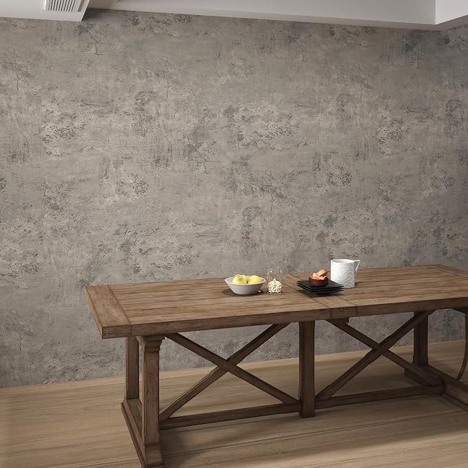 3yecao Grey Concrete Wallpaper Peel and Stick Gray Concrete Contact Paper | 31"×591" Large Size Wide Thick Light Beige Cement Wallpaper Vinyl Waterproof Self Adhesive Stickers for Bedroom Garage Walls - Image 4