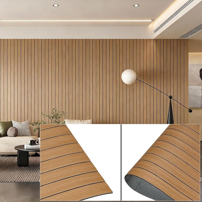 3D Wall Panels Peel and Stick – 15.74"x118" PVC FauxWood Grain Texture, Self Adhesive Waterproof Wall Covering, DIY Accent Wall, Sofa Background Backsplash & Modern Home Decor, Covers 12.9 sq.ft by NAMAII