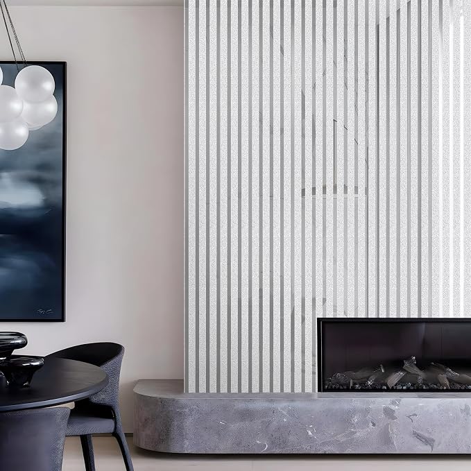 2mm Thick Peel and Stick Wallpaper Mirror Stripe Texture Vinyl Wall Panels | 23.62" x 110.24" Silver Self Adhesive Waterproof Renter Friendly Wall Paper Roll for Foyer Coffee Shop Decor - Image 7