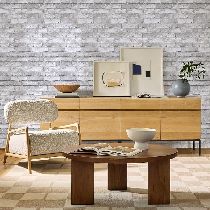 Commomy 3D Peel and Stick Faux Brick Wall Panels | Ultralight Thin PVC Fake Brick Wallpaper Tiles Wall Covering for Home Office,Living Room Quick DIY Wall Decor(12.92 sq.ft) - Image 3