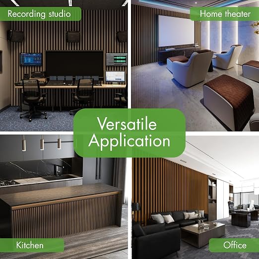 Art3d 20-Pack 12" x 24" Soundproof Wood Slat Panels, 40 sq.ft Acoustic Wall Panels, 3D Wall Panels with Wood Slat Design, Decorative Wood Wall Panel for Accent Walls-Deep Walnut - Image 9