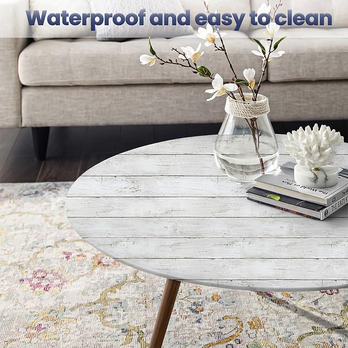Shiplap Peel and Stick Wallpaper, Contact Paper for Classroom Home Decor | 17.7"x393" Removable Self-Adhesive White Wood Plank Film, Farmhouse Decor for Bulletin Board Desk Cabinet & Home Renovation - Image 8
