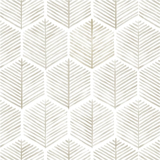 OSECAGE Geometric Peel and Stick Wallpaper Boho Contact Paper 17.3''×197'' | Modern Self Adhesive Wallpaper Removable White and Beige Wall Paper Decorative for Bedroom Bathroom Cabinets Decor Vinyl Roll by OSECAGE