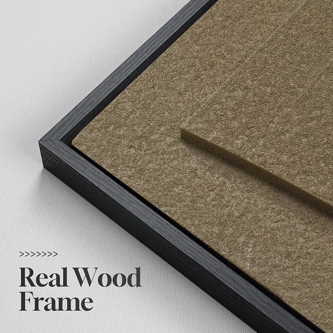 Large 3D Textured Framed Neutral Abstract Wall Art for Living Room, 3 Piece | Solid wood frames, sculptural relief forms, warm earth tones, ready to hang, big size 24x36 in, wall decor for bedroom office - Image 6