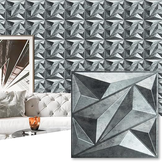 Art3dwallpanels 33 Pack 3D Wall Panel Diamond for Interior Wall Décor, PVC Textured Wall Panels, 12''x12'' Cover 32.Sq.Ft. Patina Bronze | PVC Accent Wall Panels for Interior Wall Decor, Living Room Lobby Bedroom Hotel Office by Art3dwallpanels